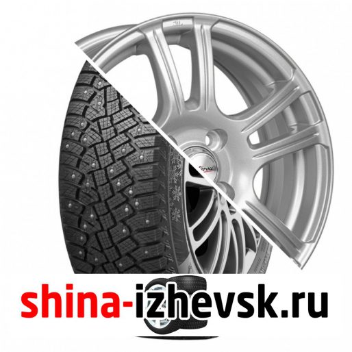 Колесо в сборе Continental Ice Contact 2 185/65 R15 T 92 + X-trike X105 6xR15 4×100 ET45 DIA67.1 Серебристый в Ижевске
